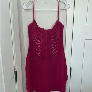 Outcast women’s Pink Lace Cami Dress. Vacation, sexy, romantic date night